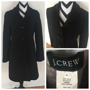 J. Crew Black Wool Coat